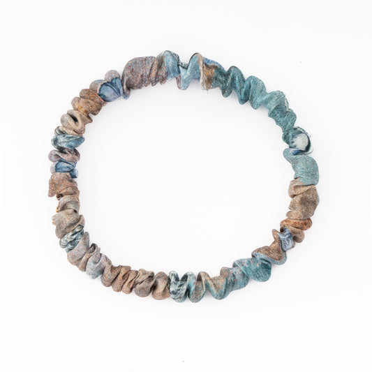 100% Silk Skinny Scrunchie Corals And Shells