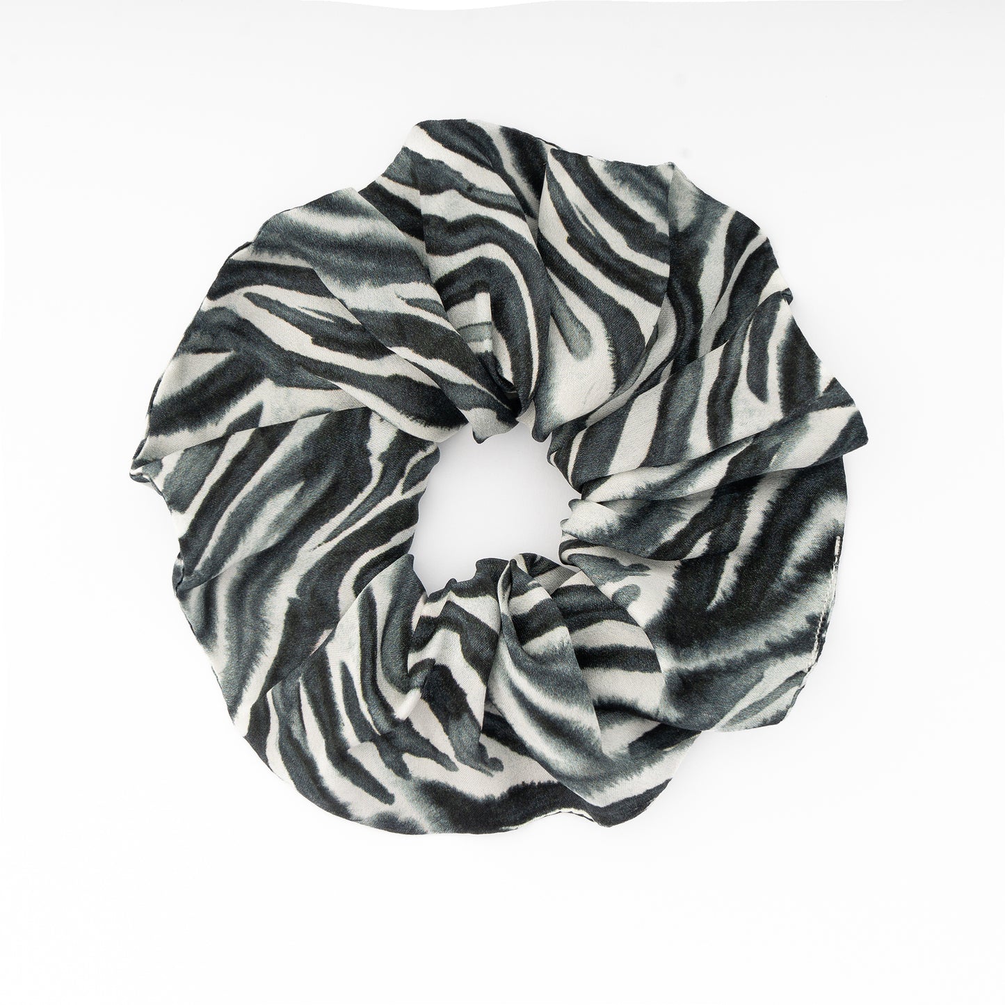 100% Silk Scrunchie Zebra Design