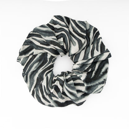 100% Silk Scrunchie Zebra Design