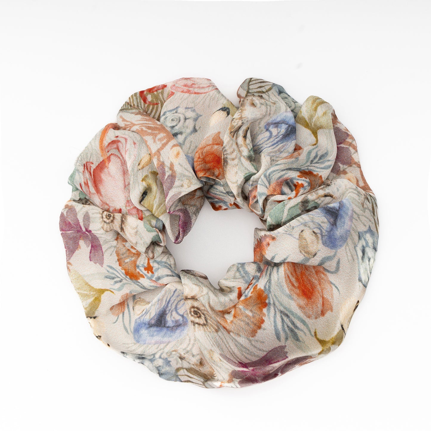 100% Silk Scrunchie Undersea Treasures Design