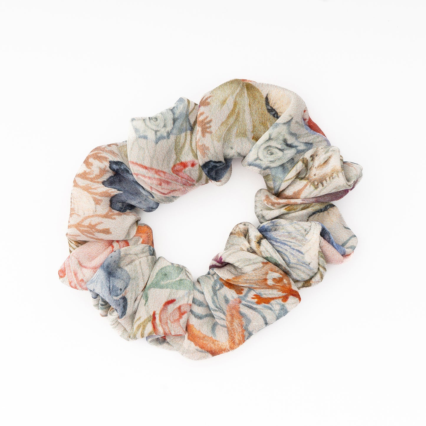 100% Silk Small Scrunchie Undersea Treasures