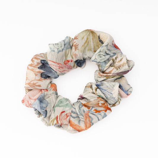 100% Silk Small Scrunchie Undersea Treasures