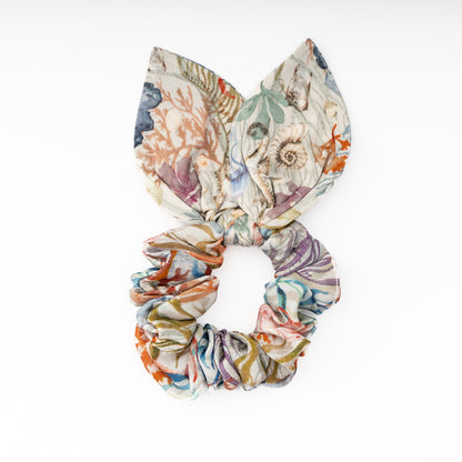100% Silk Bow Scrunchie Undersea Treasures