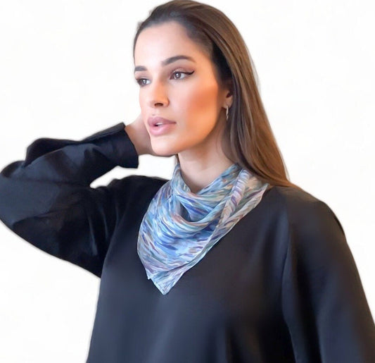 100% Silk Neckerchief vibrant abstract